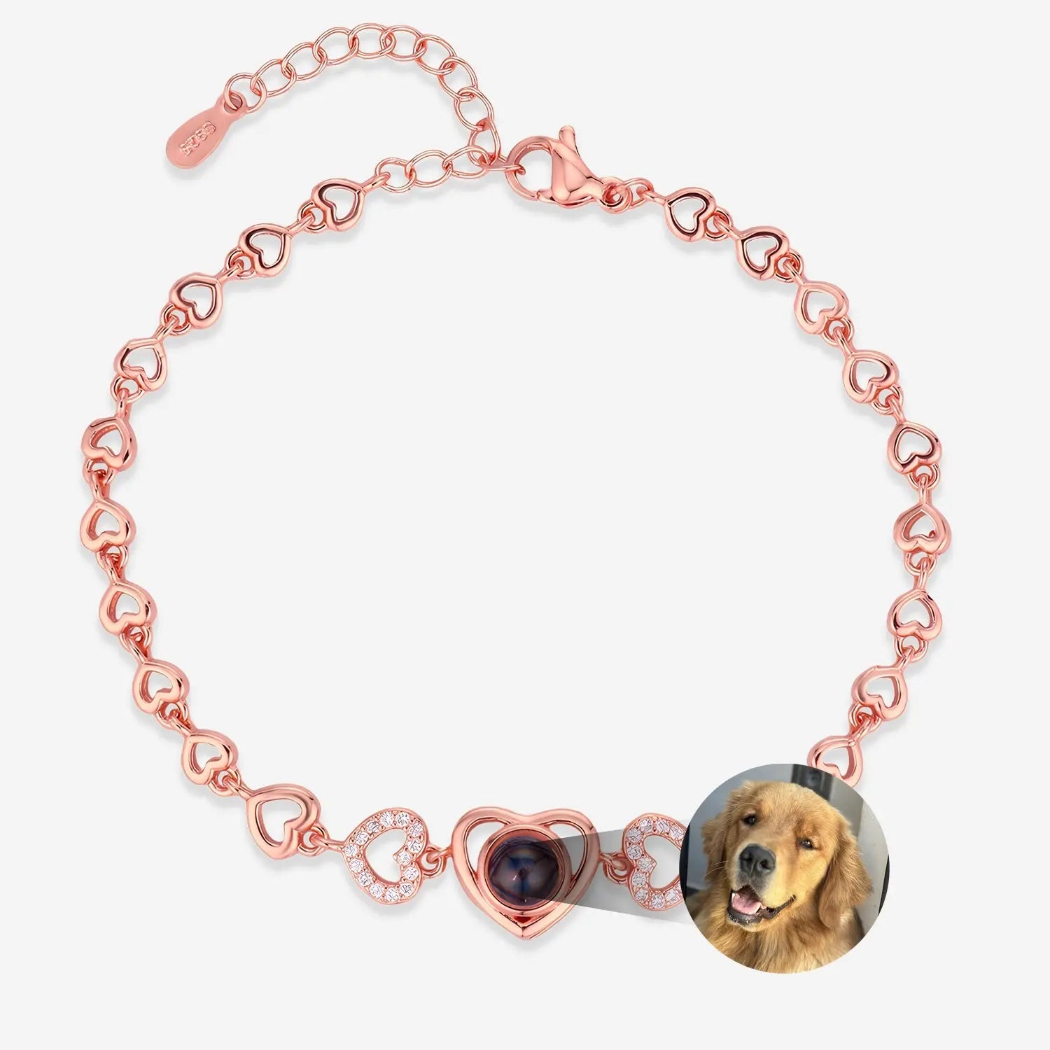 Custom Memorial Bracelet with Picture Inside with Personalized Photo Projection Printsforpet