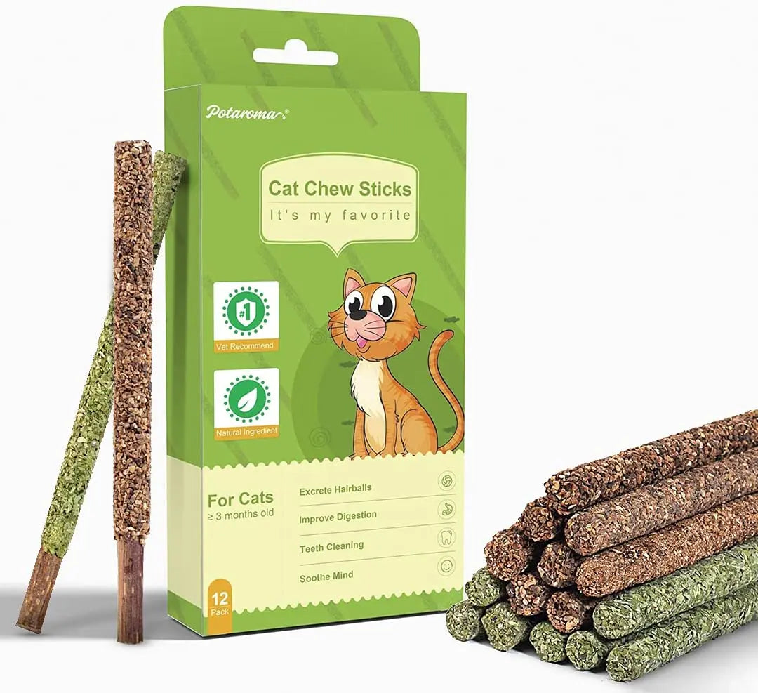 12Pcs Natural Silvervine Sticks Catnip Sticks - Printsforpet