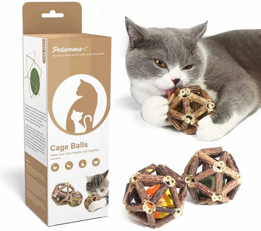 3 Pack Silvervine Stick Cage Balls - Printsforpet