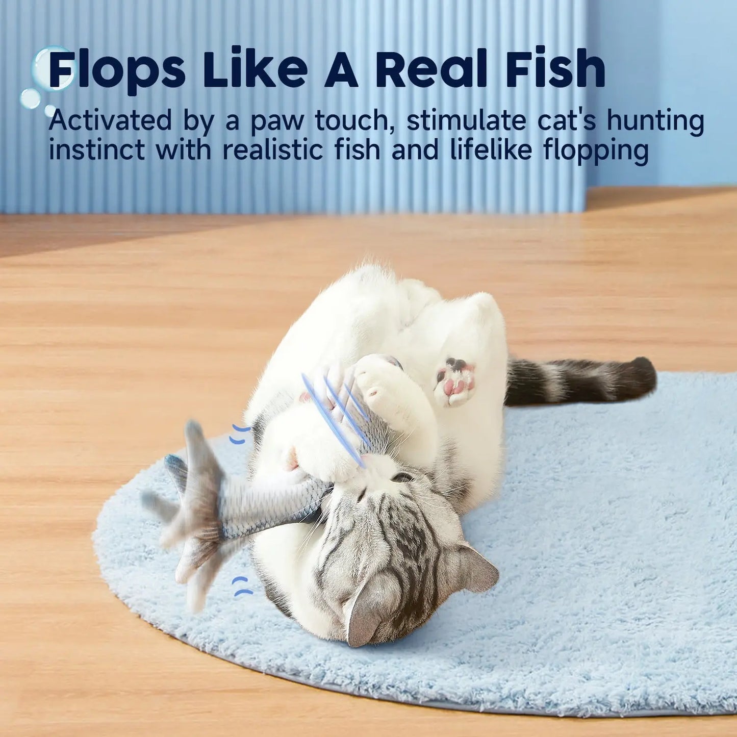 Cat Toys Flopping Fish with Silvervine and Catnip - Printsforpet