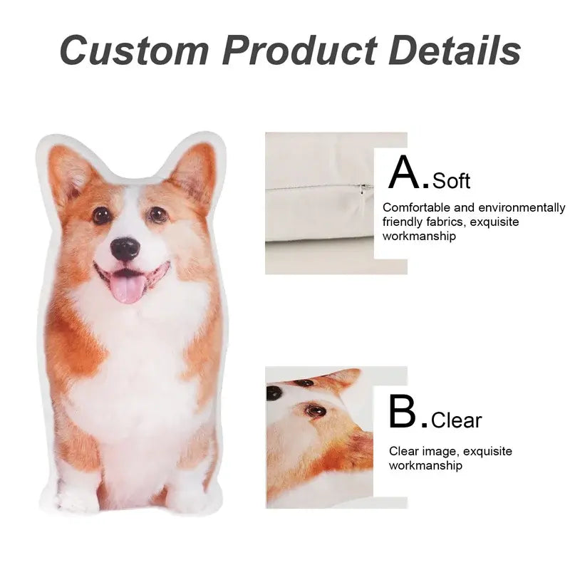 Personalized Photo DIY Pet Cushion Custom Stuffed Animal Pillow Printsforpet