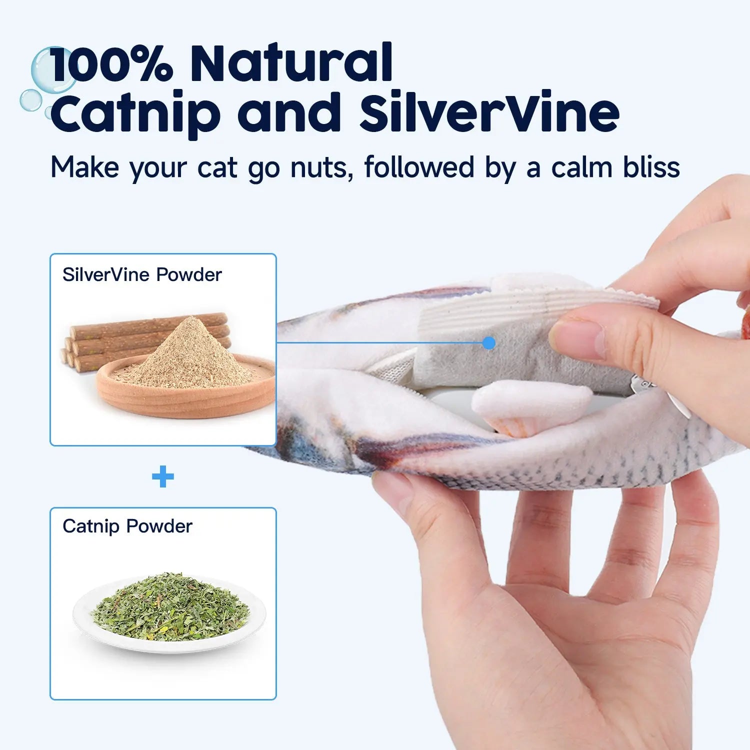 Cat Toys Flopping Fish with Silvervine and Catnip - Printsforpet