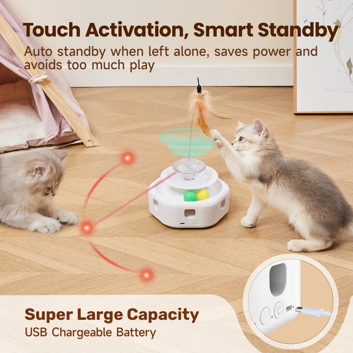 4-in-1 Interactive Cat Laser Toys - Printsforpet