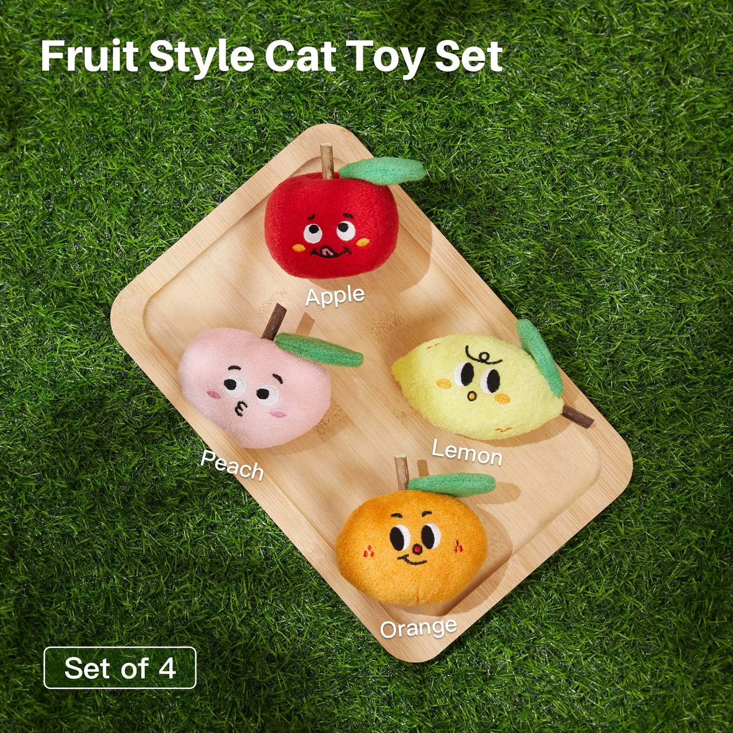 Cat Toys Fruit Styles 4 Pcs with Catnip and Crinkle Sound - Printsforpet