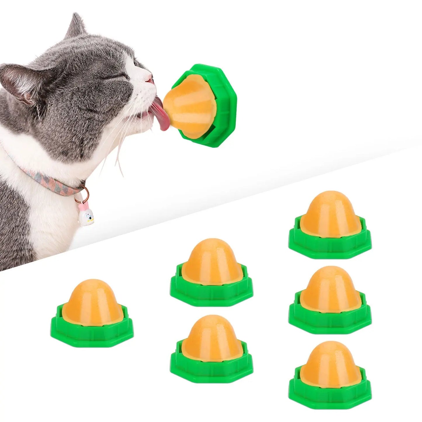 6 Pack Cat Energy Ball Toys, Catnip Lick Balls - Printsforpet