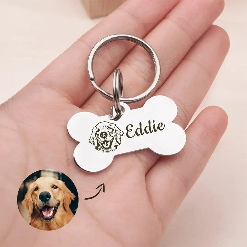 Bone Pet Portrait Keychain Printsforpet