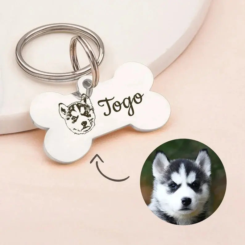 Bone Pet Portrait Keychain Printsforpet