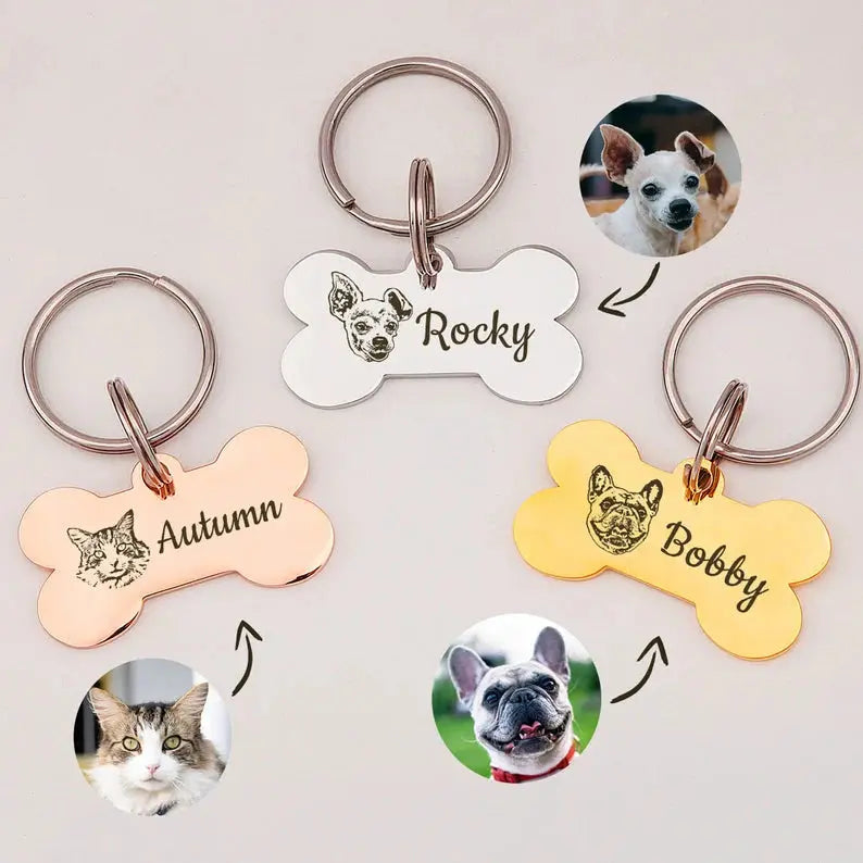 Bone Pet Portrait Keychain Printsforpet