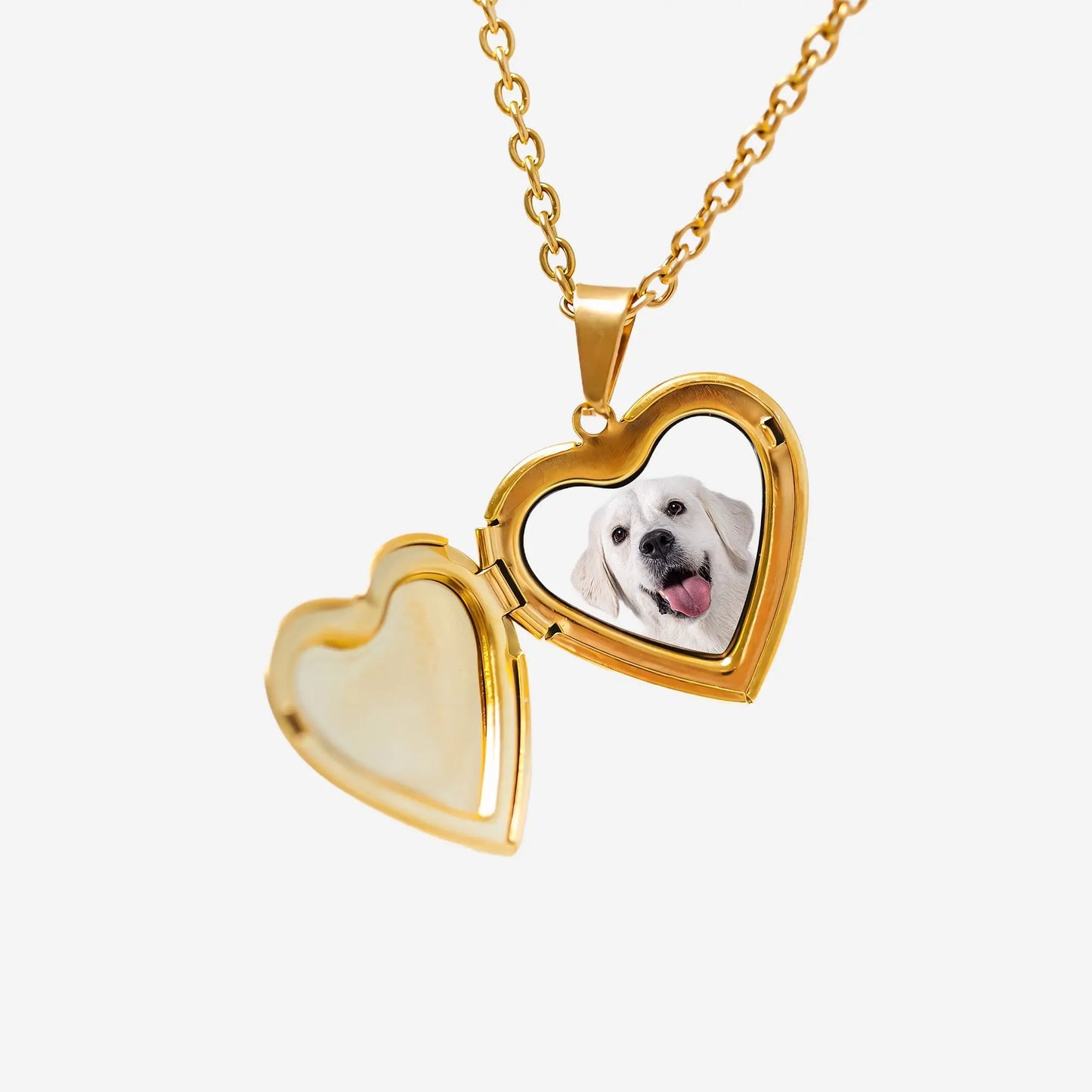 Custom Pet Portrait Locket Heart Necklace Printsforpet