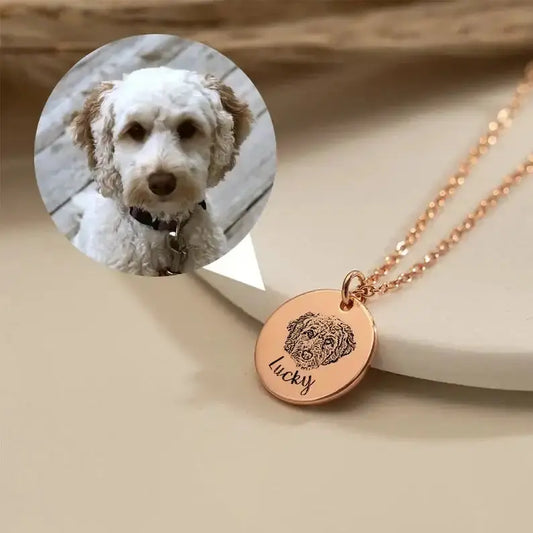 Printsforpet Custom Pet Portrait Necklace Printsforpet