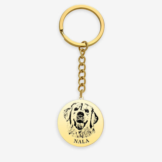 Pet Portrait Custom Name Keychain Printsforpet