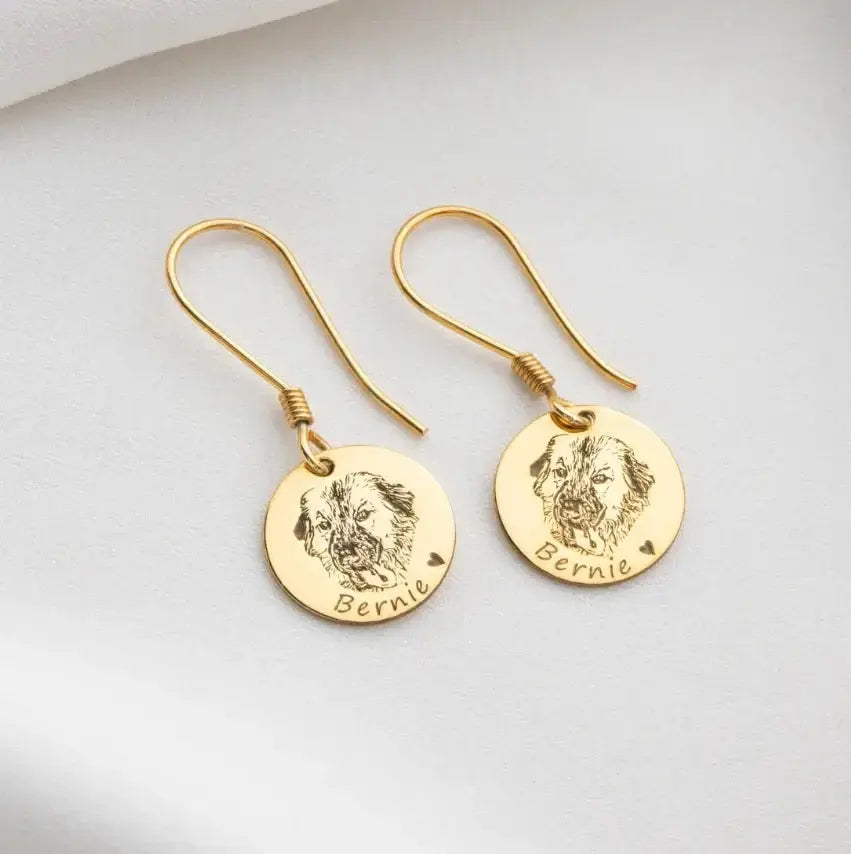 Pet Photo Earrings with Name Printsforpet