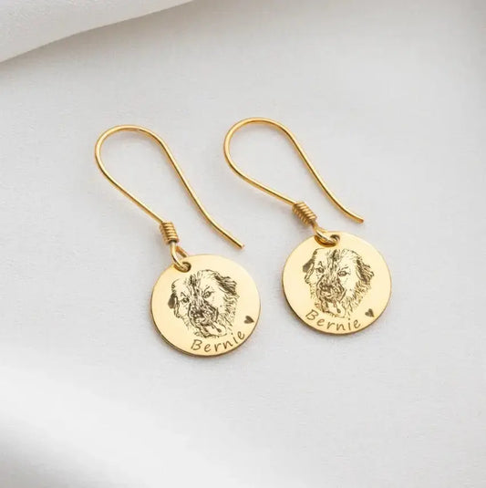 Pet Photo Earrings with Name Printsforpet