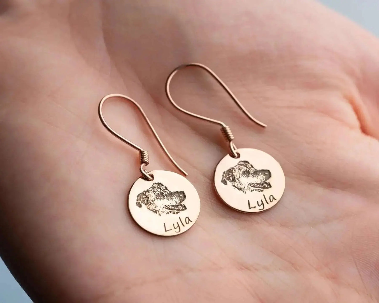 Pet Photo Earrings with Name Printsforpet