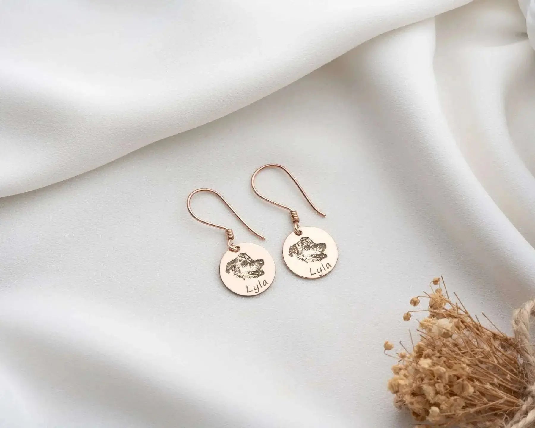 Pet Photo Earrings with Name Printsforpet