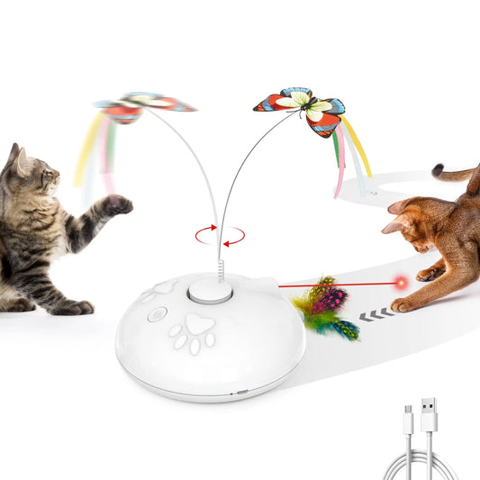 Cat Laser Toys Interactive, 4in1 Rechargeable Kitten Toy - Printsforpet