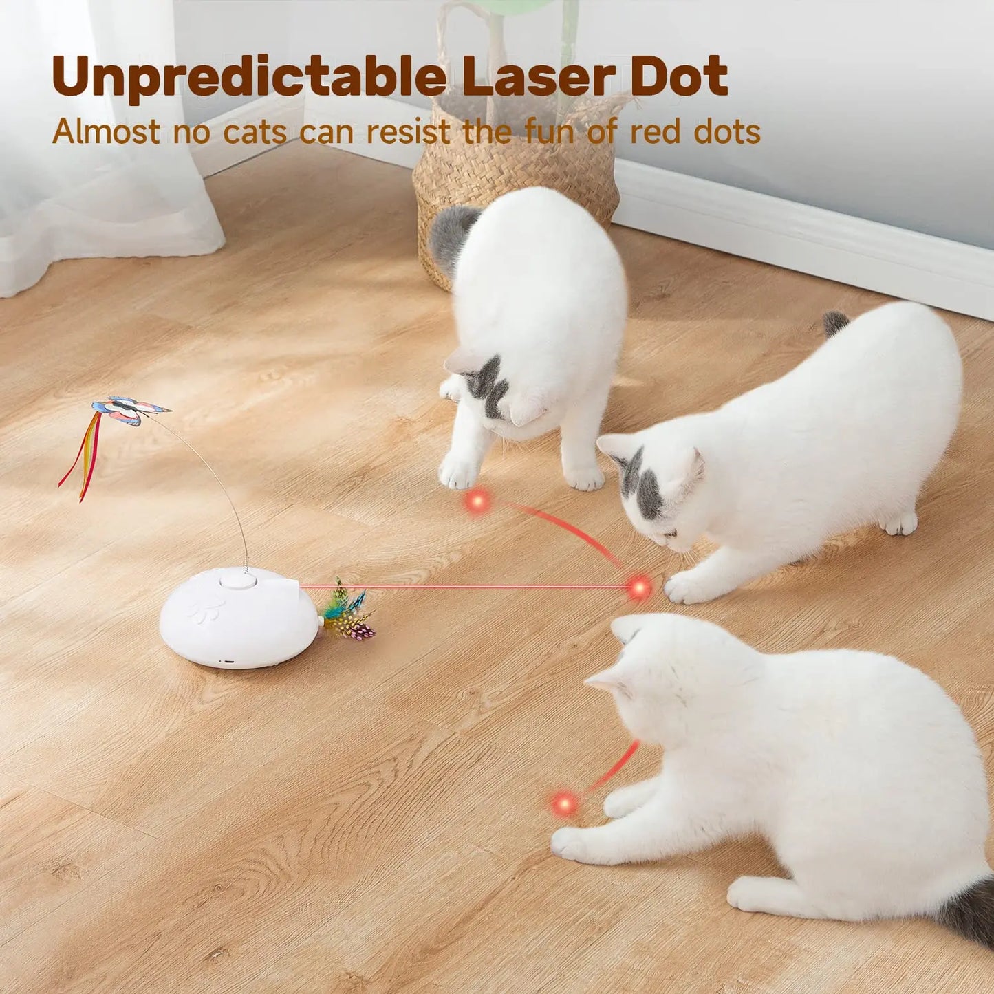 Cat Laser Toys Interactive, 4in1 Rechargeable Kitten Toy - Printsforpet