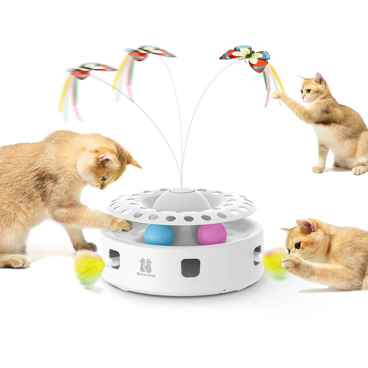 Cat Toys 3-in-1 Automatic Interactive Kitten Toy - Printsforpet