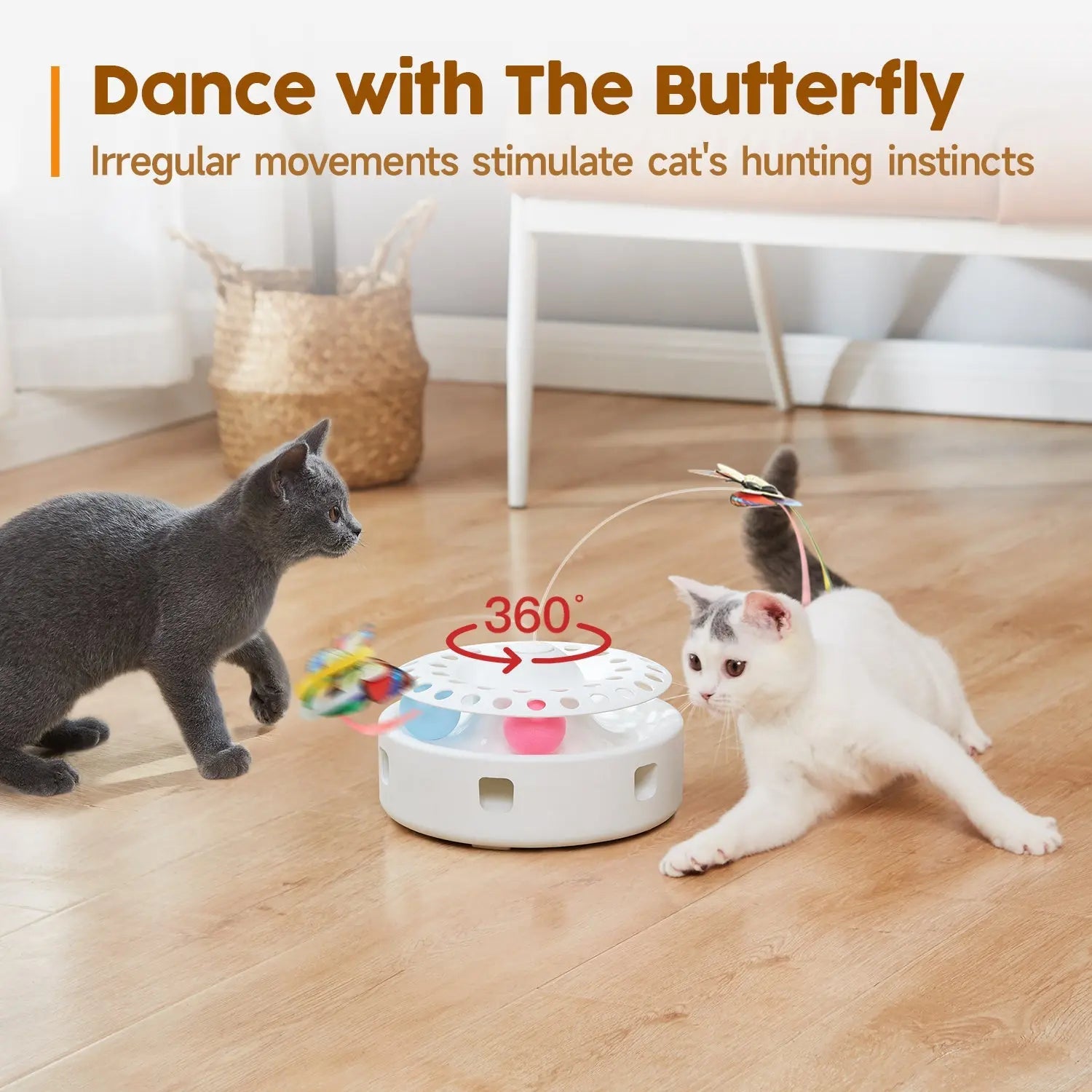 Cat Toys 3-in-1 Automatic Interactive Kitten Toy - Printsforpet