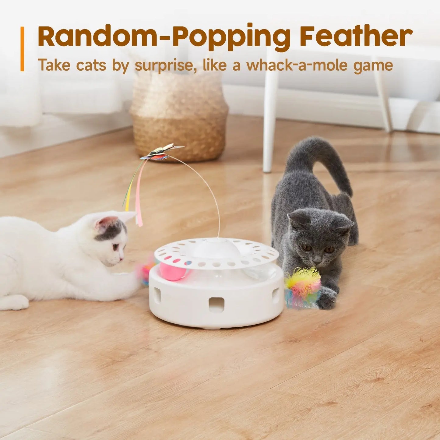 Cat Toys 3-in-1 Automatic Interactive Kitten Toy - Printsforpet