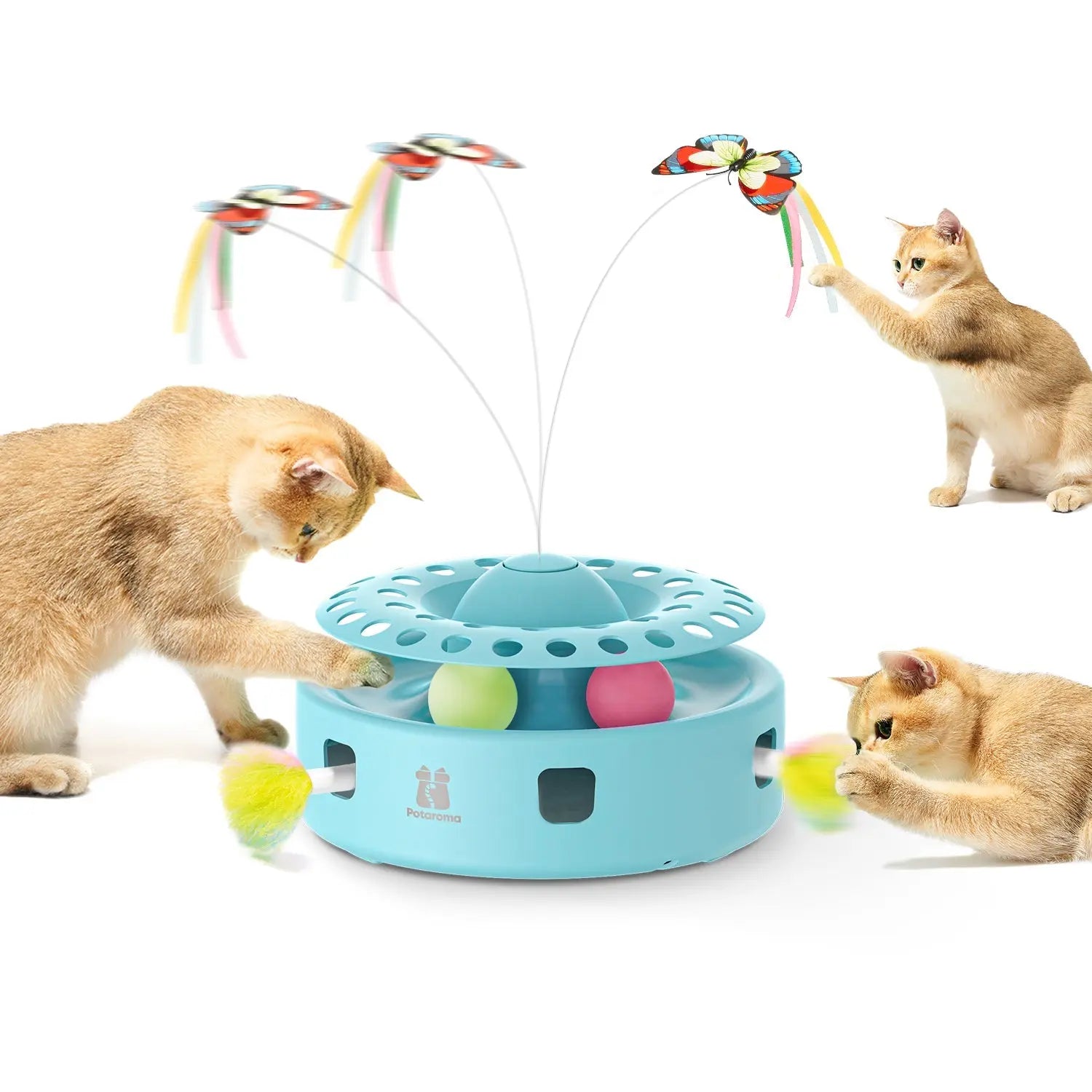 Cat Toys 3-in-1 Automatic Interactive Kitten Toy - Printsforpet