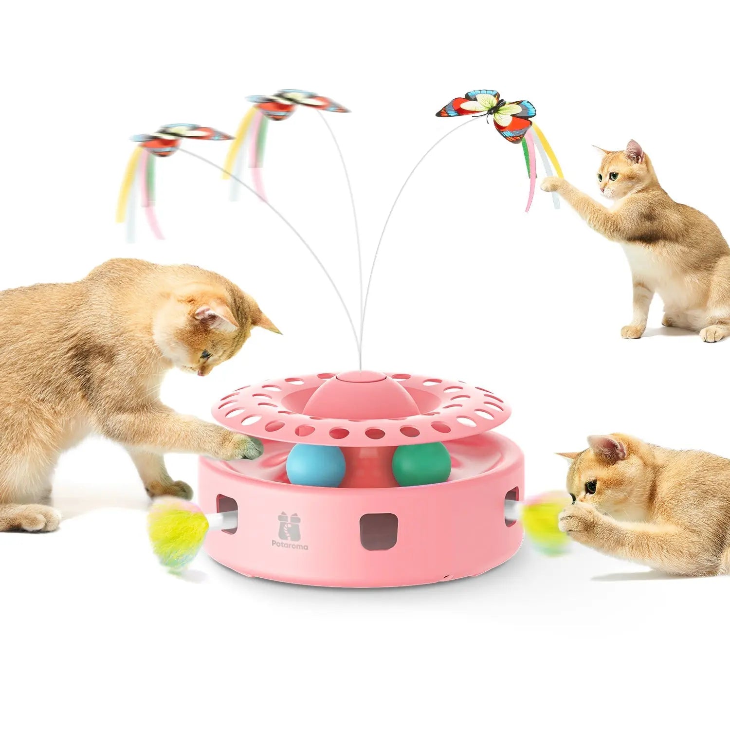 Cat Toys 3-in-1 Automatic Interactive Kitten Toy - Printsforpet