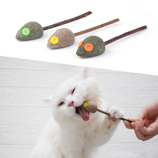 Cat Toys 3 Pcs Catnip Mice Lollipops - Printsforpet