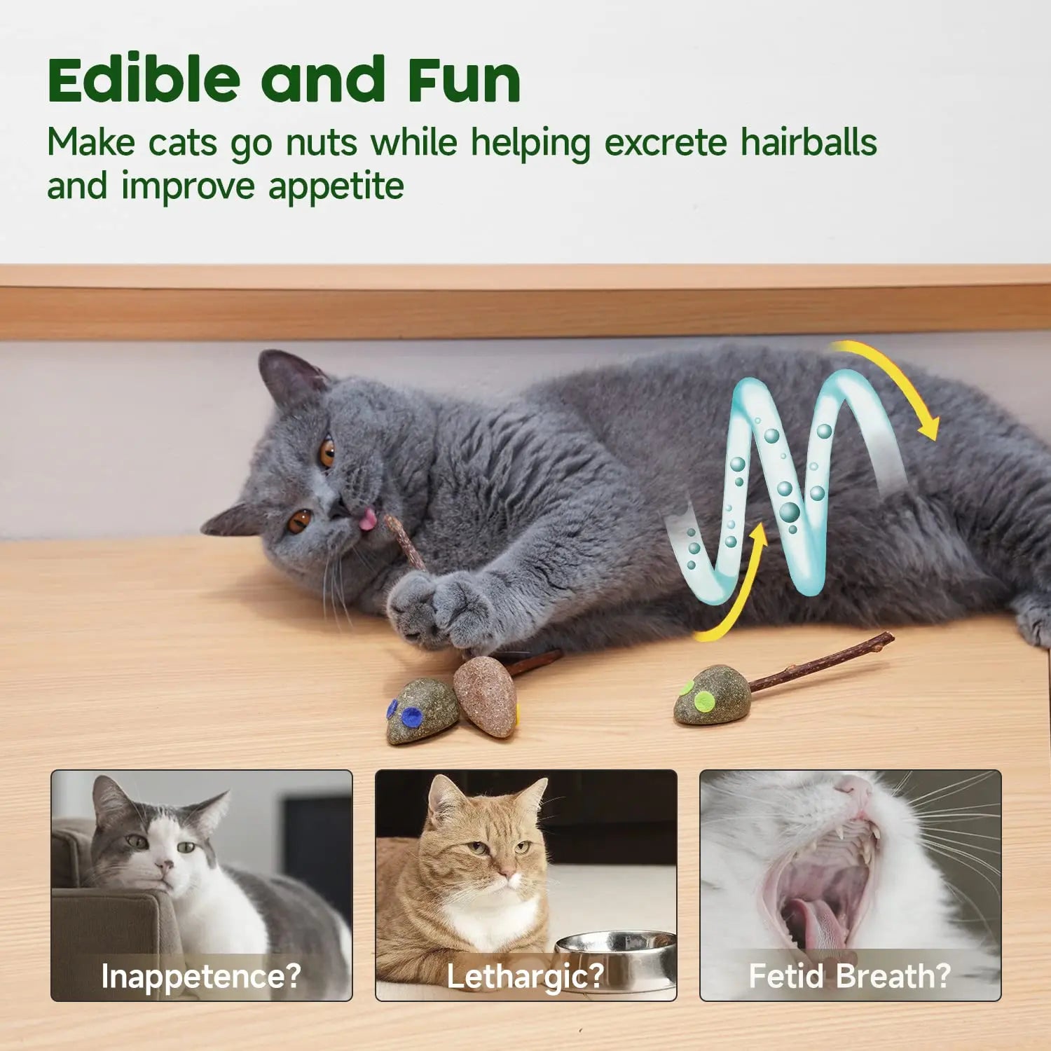 Cat Toys 3 Pcs Catnip Mice Lollipops - Printsforpet