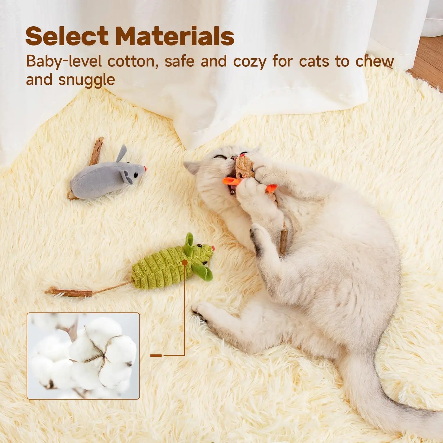 Cat Toys 3Pcs Squeak Mice, Mouse-shaped cat toys - Printsforpet