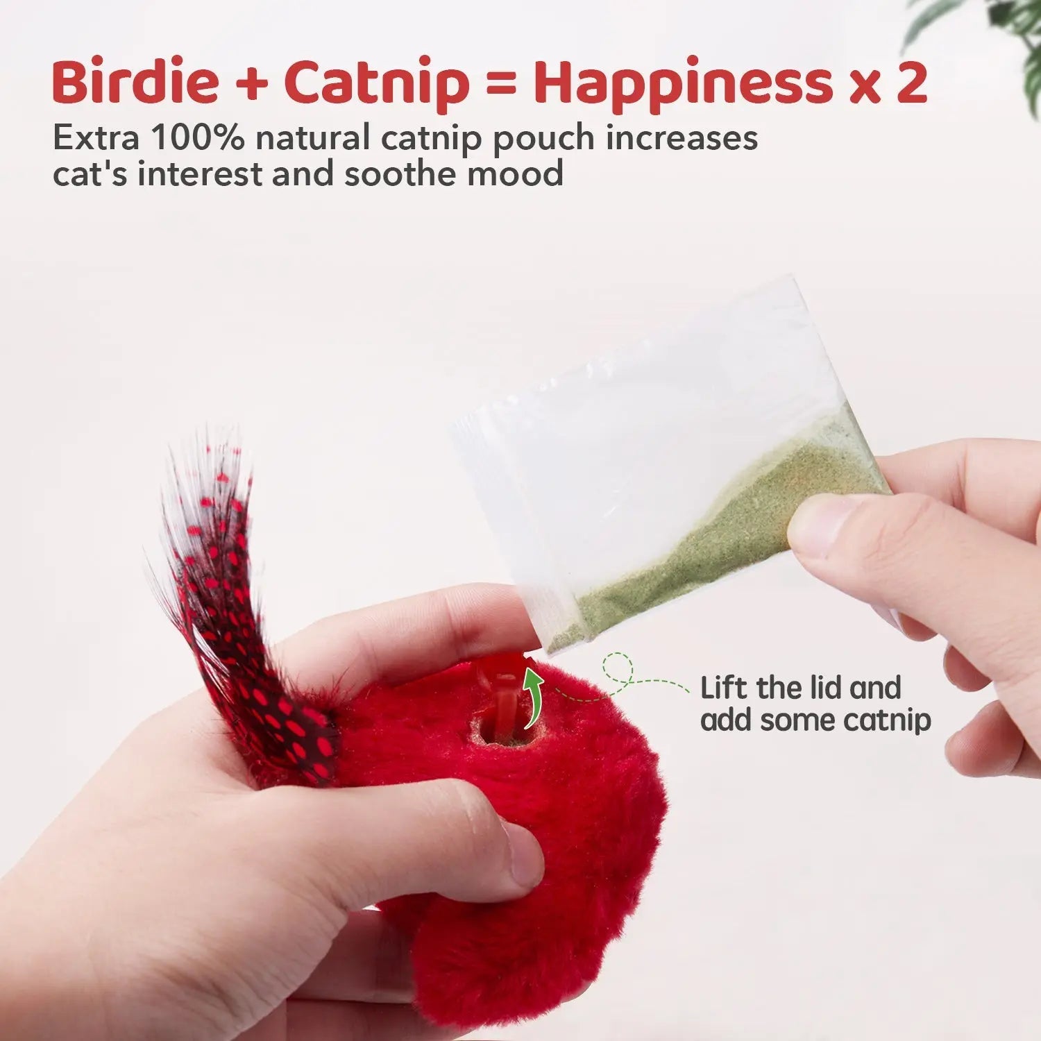 Cat Toys Chirping Birds 2 Pcs: Sparrow & Northern Cardinal - Printsforpet