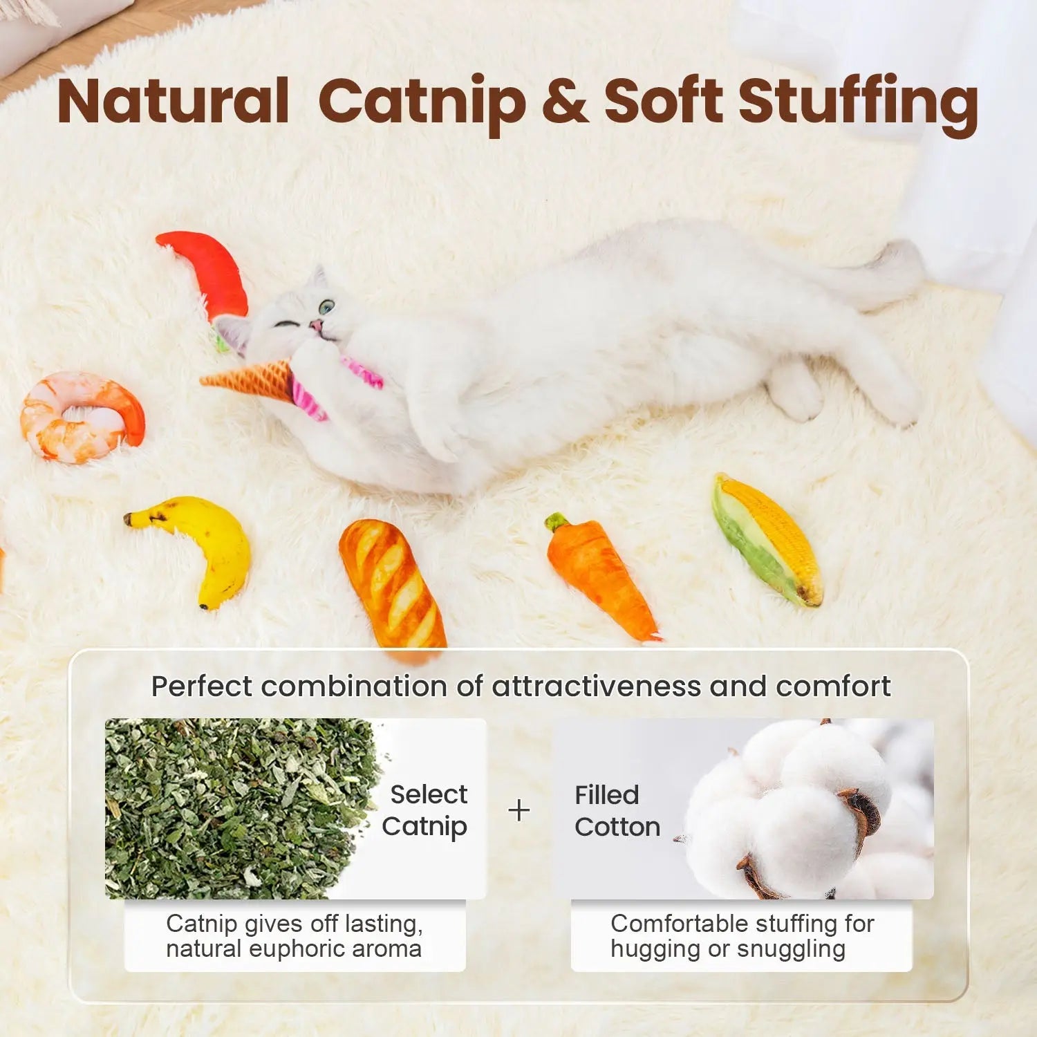 Cat Toys Days of The Week Food Style Catnip Toys 7Pcs - Printsforpet