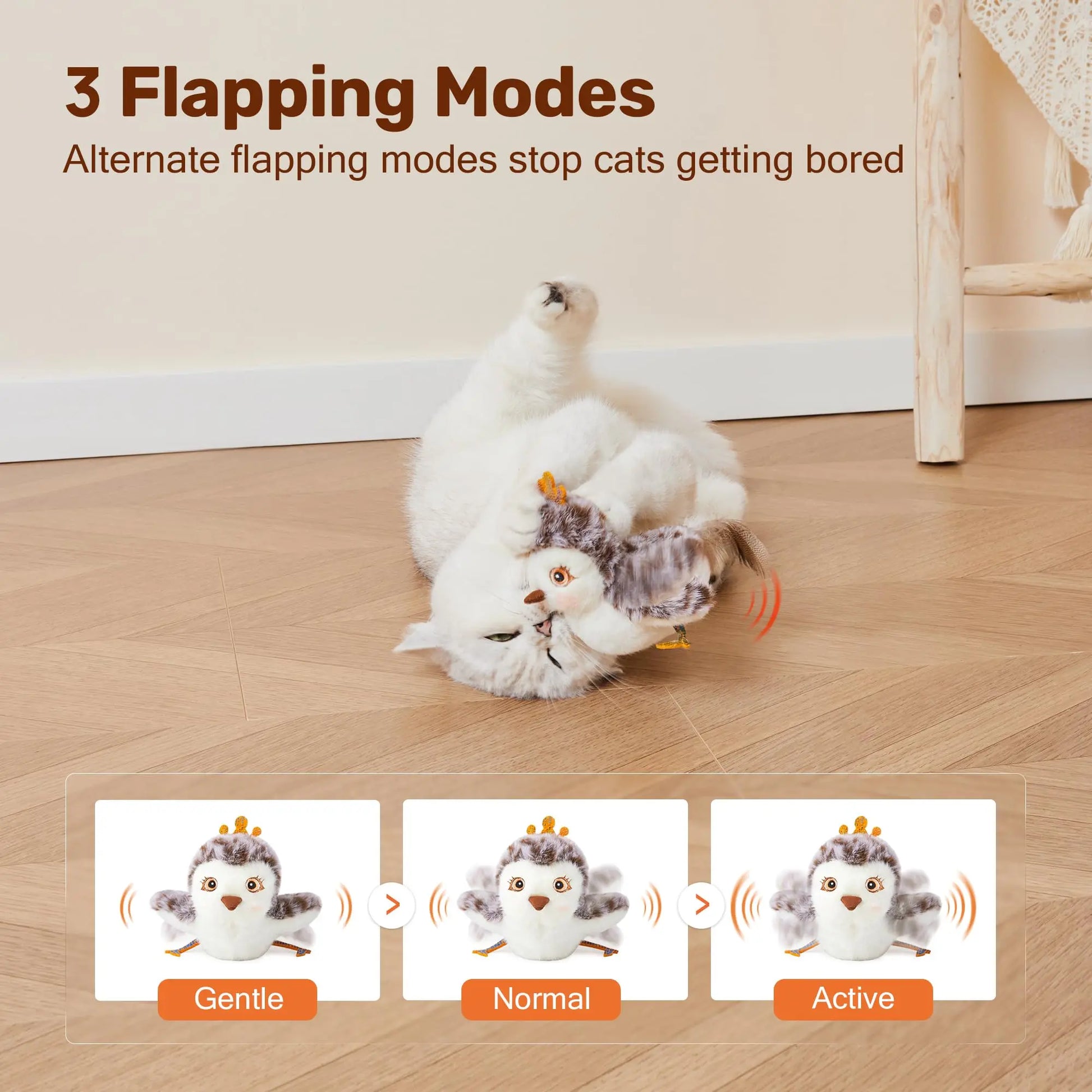 Cat Toys Flapping Bird, Princess Sandpiper - Printsforpet