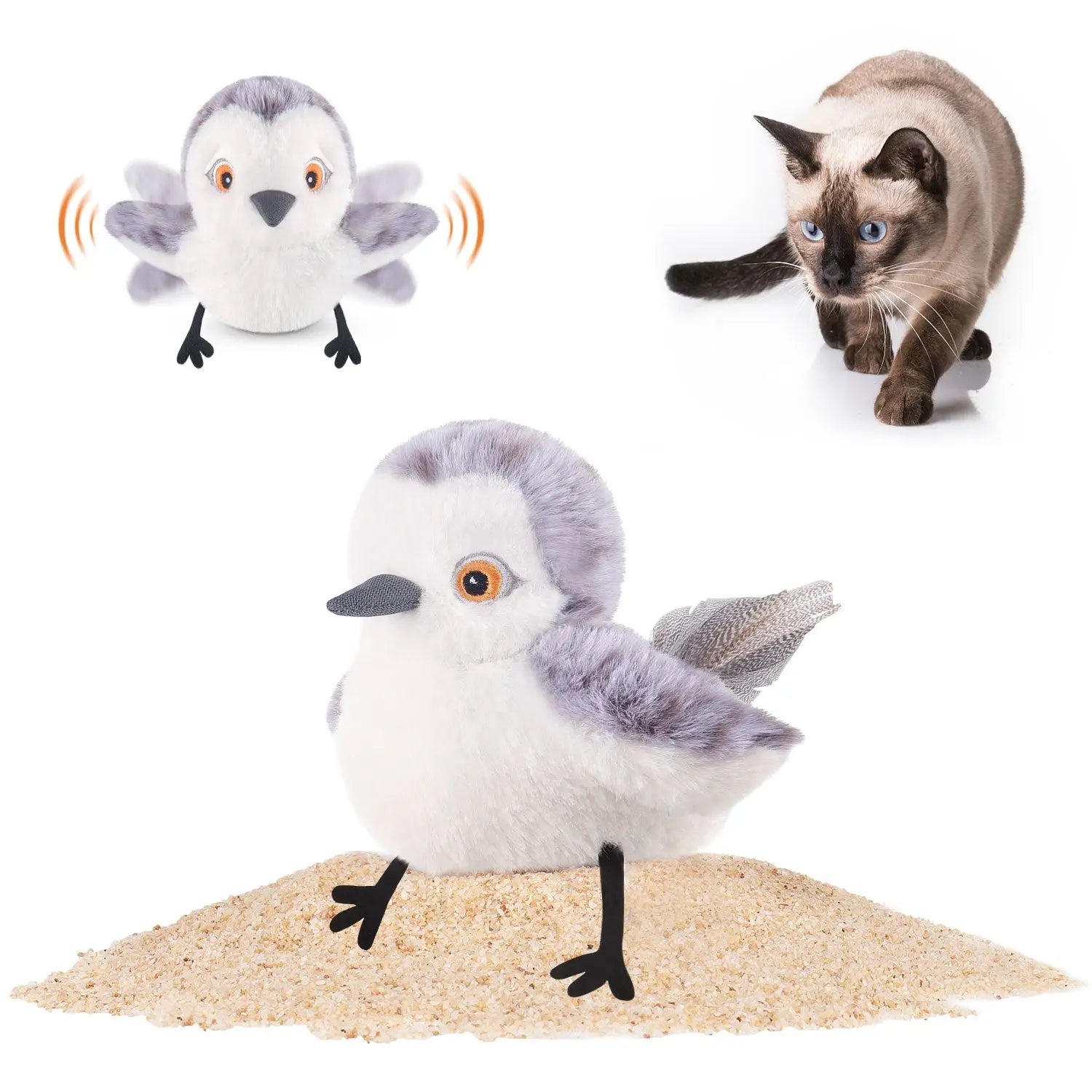 Cat Toy Rechargeable Flapping Bird Sandpiper - Printsforpet