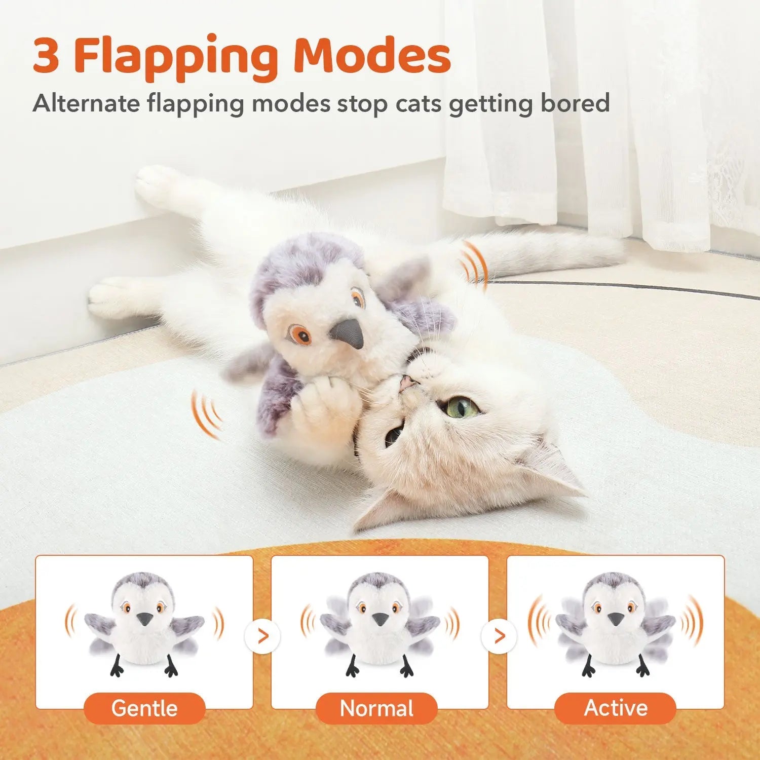 Cat Toy Rechargeable Flapping Bird Sandpiper - Printsforpet