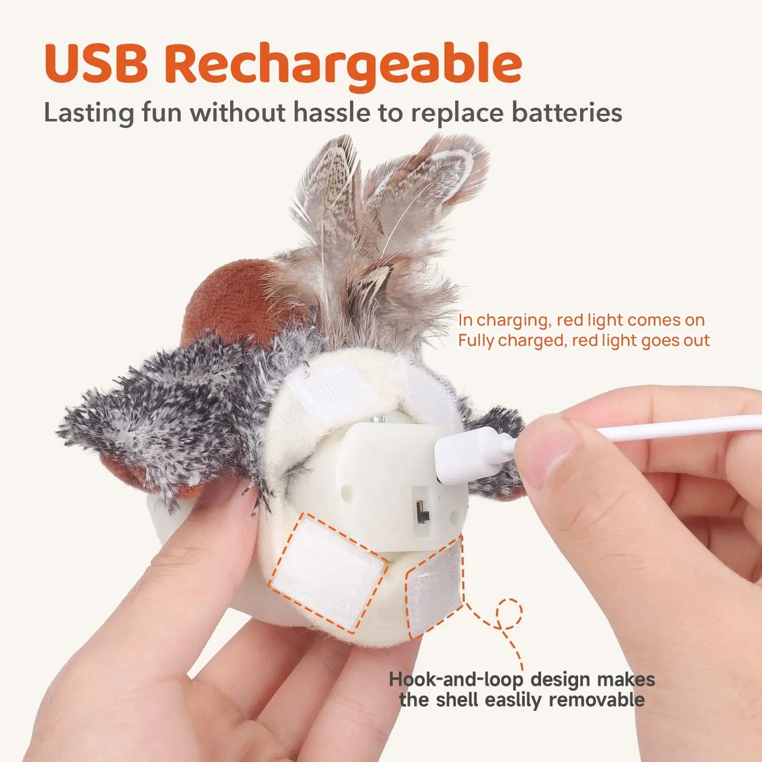 Cat Toy Rechargeable Flapping Bird Sparrow - Printsforpet