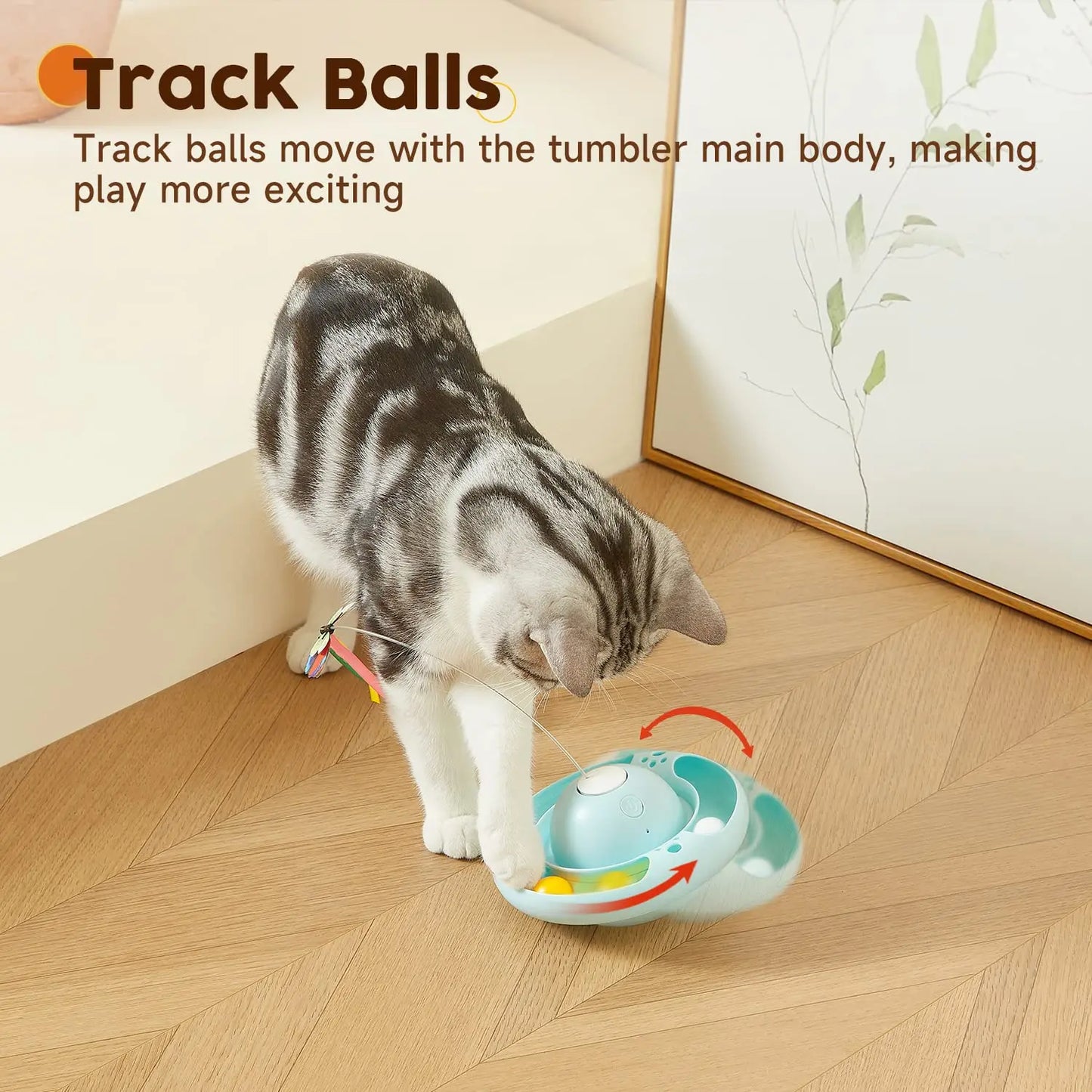 Cat Toys Tumbler Smart Interactive Electronic Kitten Toy - Printsforpet