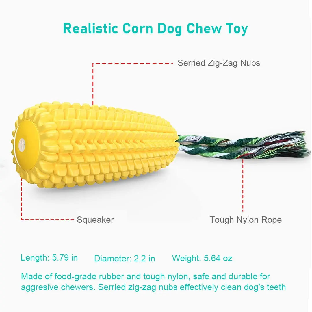 Dog Squeaky Chew Toy for Aggressive Chewers (Corn Shaped) - Printsforpet