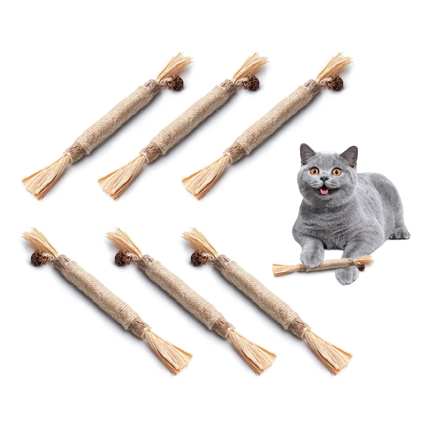 Natural Silvervine Sticks Cat Toys, Catmint Silvervine Blend Sticks - Printsforpet