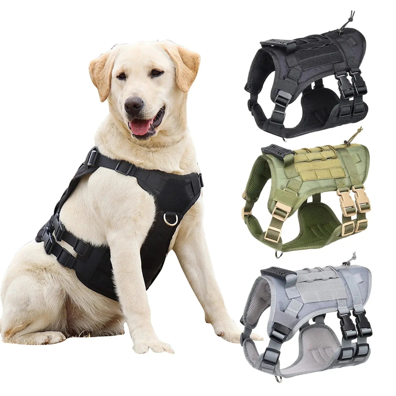 No Pull Dog Harness, Medium Big Dog Multifunction Tactical Vest Printsforpet