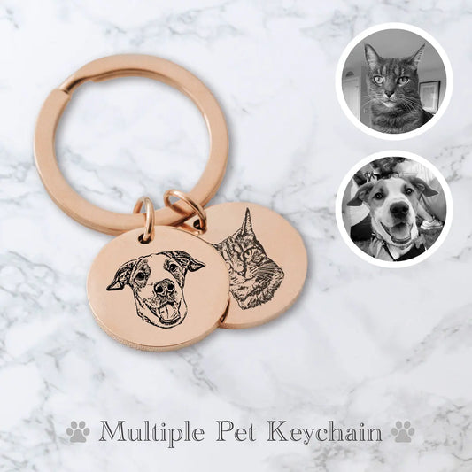 Custom Multiple Pet Keychain - Printsforpet