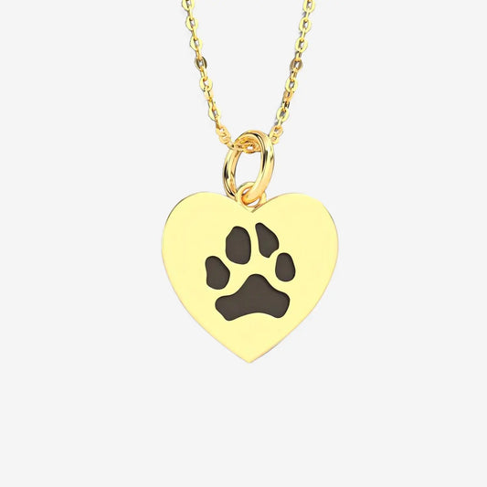 Double-Sided Custom Paw Heart Necklace Printsforpet