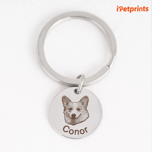 Printsforpet Personalized Custom Pet Face Keychain(1PCS) Printsforpet